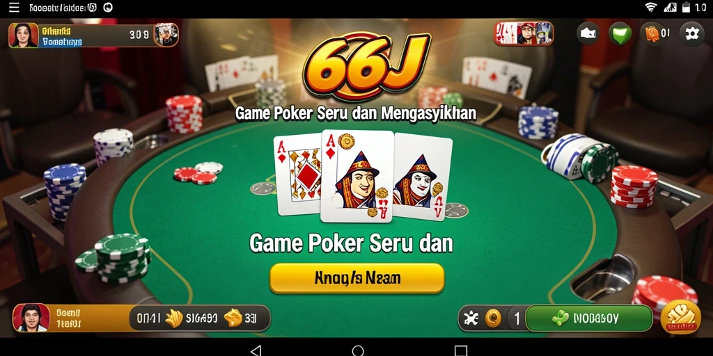 Screenshot gameplay 666J yang menampilkan suasana permainan Poker yang seru.