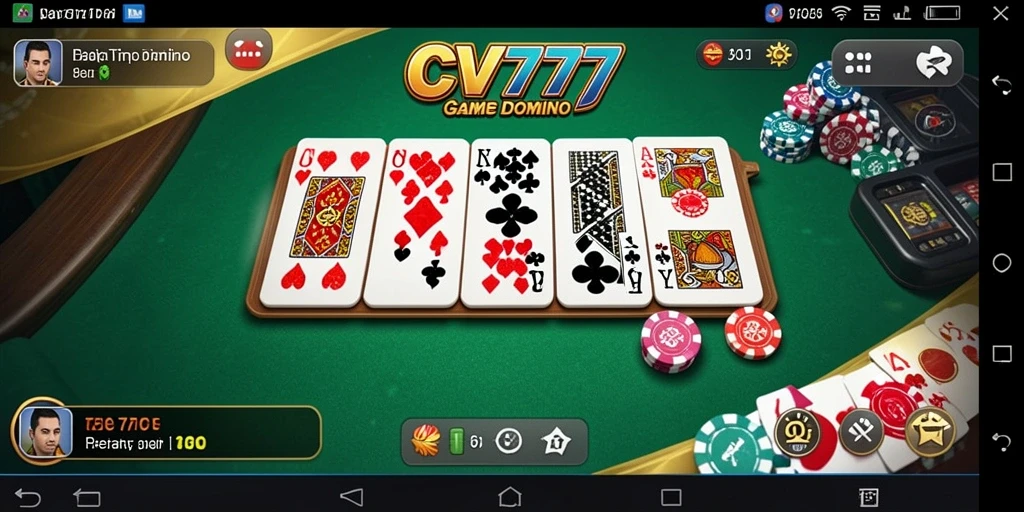 Screenshot utama CV777 menampilkan gameplay seru dan interaksi pemain dalam permainan Domino.