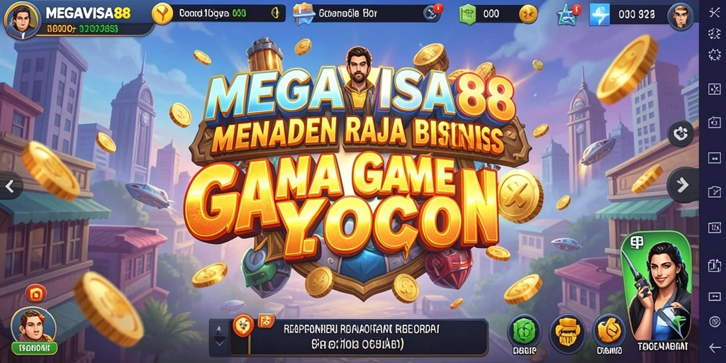 Screenshot gameplay MEGAVISA88 menampilkan aktivitas manajemen bisnis.