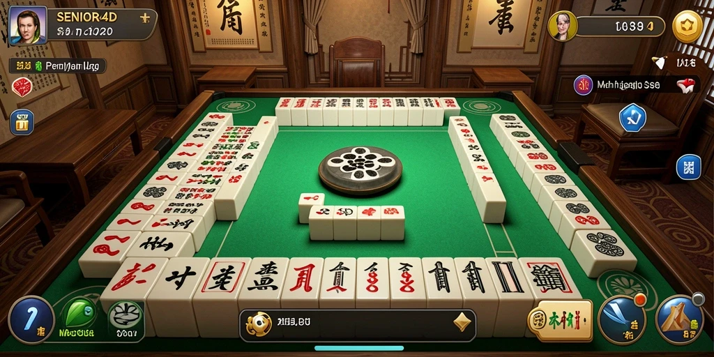 Tampilan gameplay SENIOR4D yang penuh aksi dalam permainan Mahjong.
