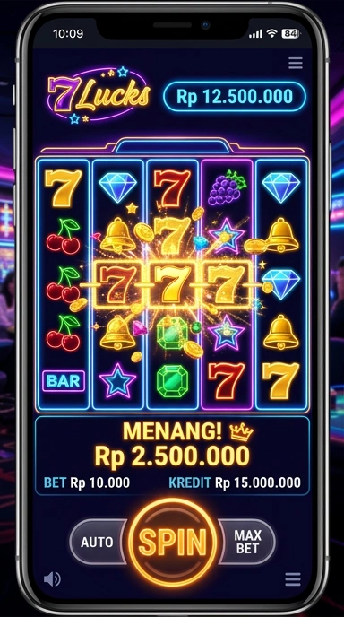 Screenshot aplikasi 77lucks yang menunjukkan katalog lengkap.